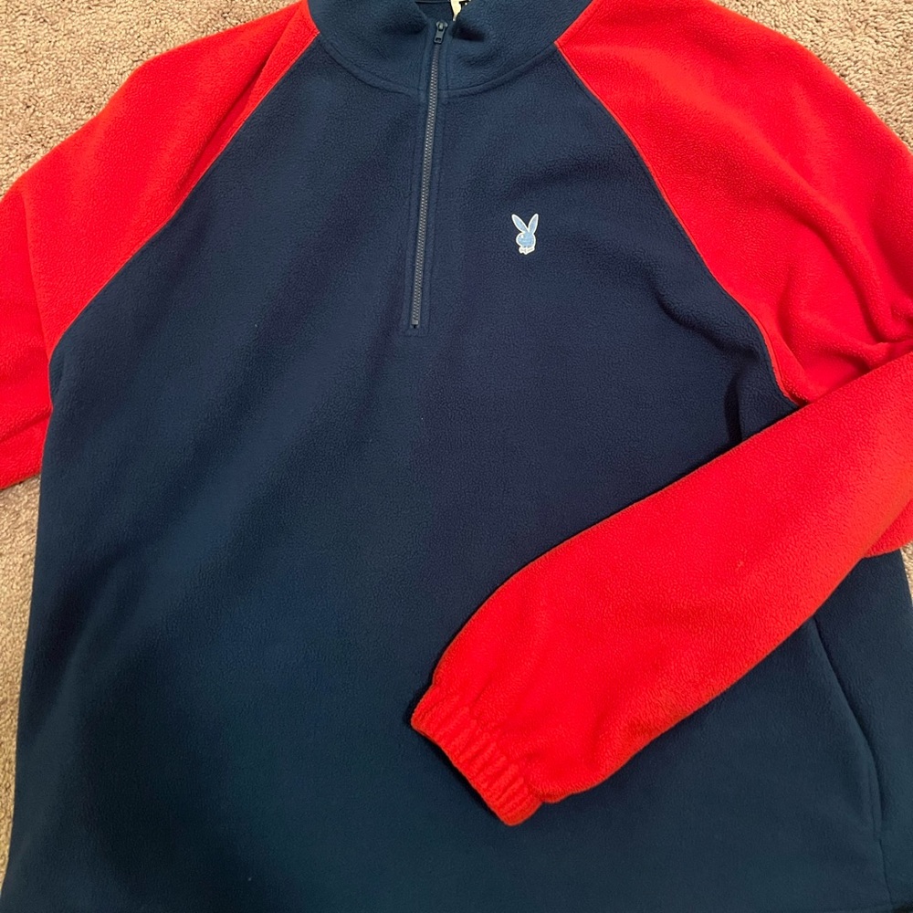 playboy quarter zip sherpa fleece